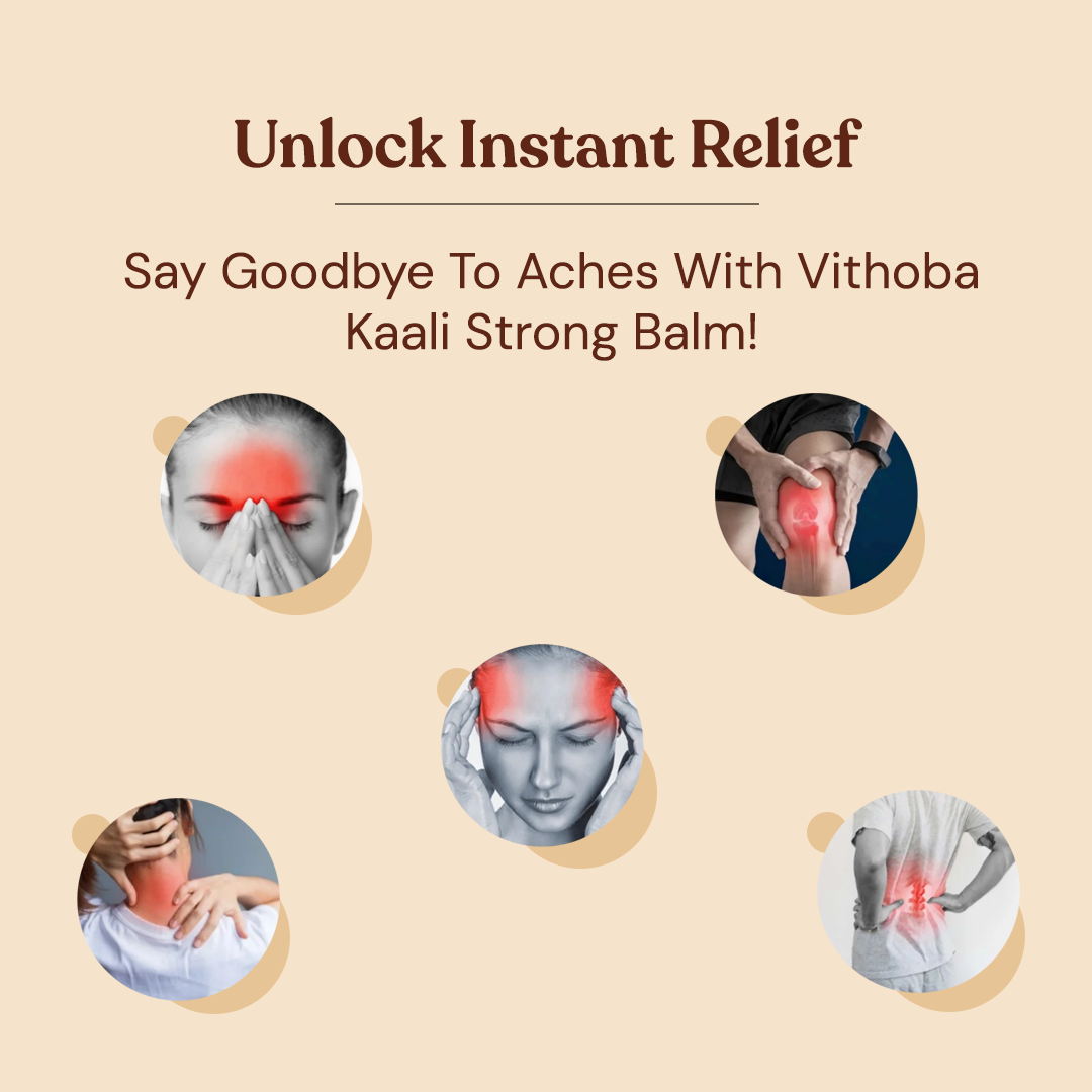 Vithoba KAALI Strong Balm | Ayurvedic Pain Relief & Muscle Relaxant | 10g Balm | Effective relief from Headache, Body Pain, Sprain and Cold |