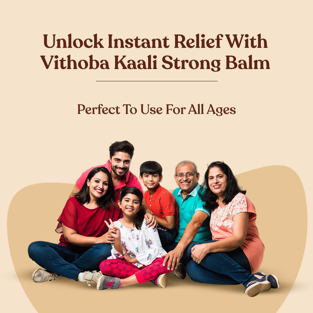Vithoba KAALI Strong Balm | Ayurvedic Pain Relief & Muscle Relaxant | 10g Balm | Effective relief from Headache, Body Pain, Sprain and Cold |