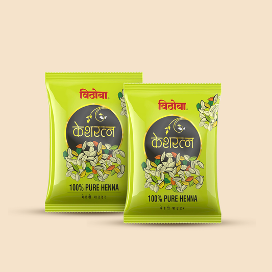 Vithoba Keshratna 100% Pure Henna Mehendi | Full Coverage Of Gray Hair |50g Pack 2 |