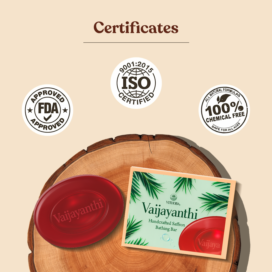 Vithoba Vaijayanthi Handcrafted Saffron Soap Bar 75g |