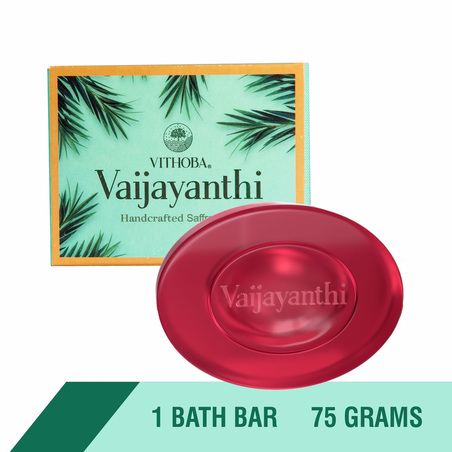 Vithoba Vaijayanthi Handcrafted Saffron Soap Bar & Vithoba Ayurvedic Rootfix Toothpaste Combo Pack - 40g+75g